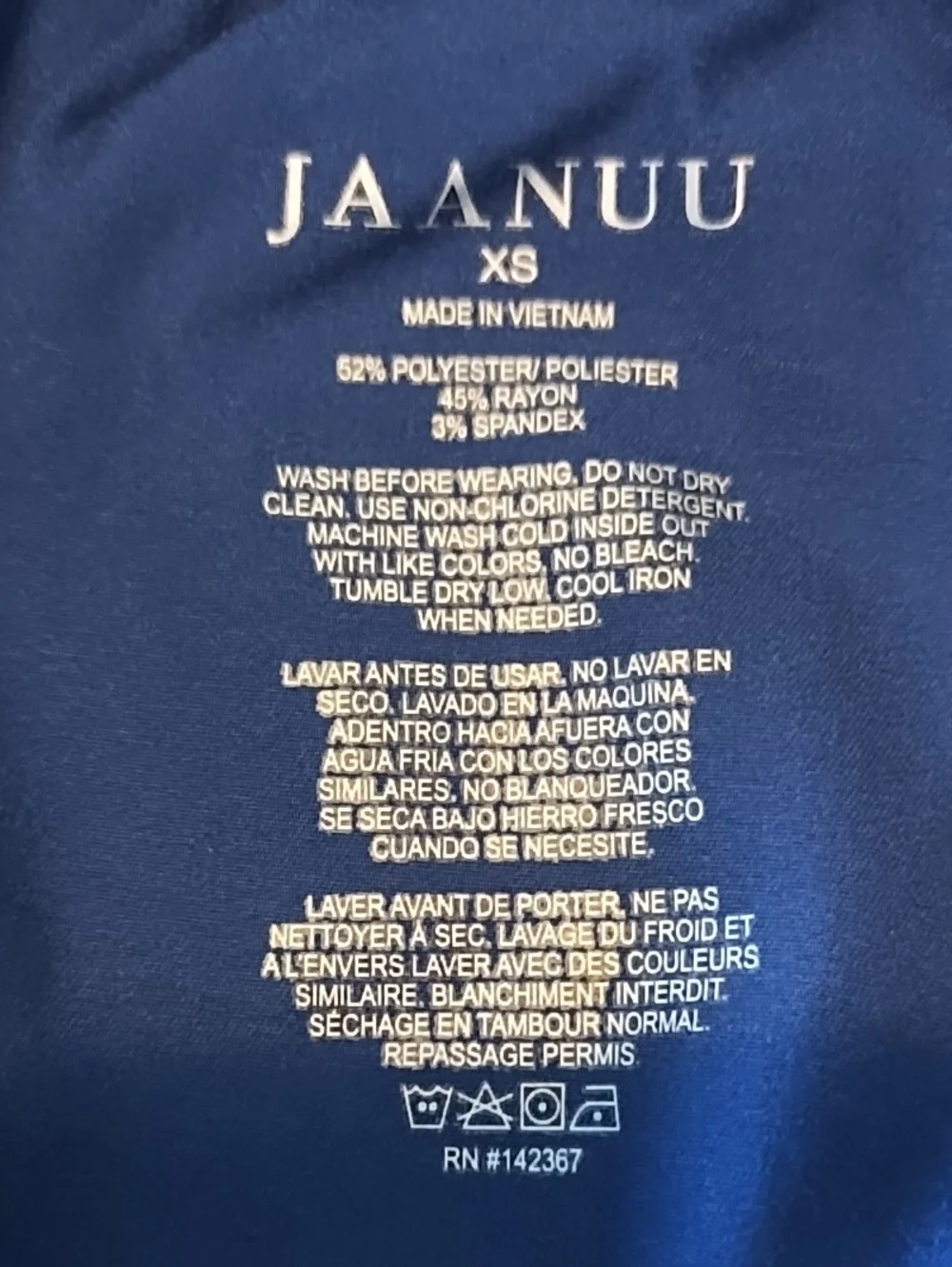 Jaanuu Women's Straight Leg Four Pocket Scrub Pants Size XS J95083 Navy Blue